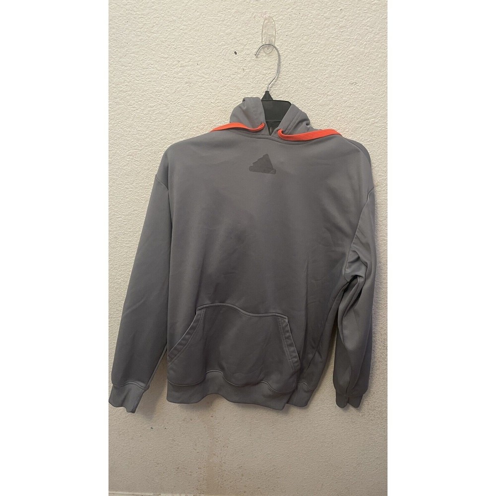 Adidas Men's Medium Gray Hoodie w/ Orange Drawstrings